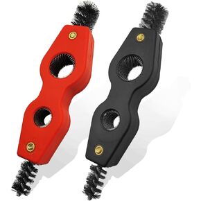 2 Pcs 4-in-1 Copper Pipe Cleaner, 1/2" & 3/4" Inner Copper Wire Brush and 5/8" & 7/8" Outer Copper Pipe Cleaning Brush, Deburring Brush Cleans Copper Fitting Brush for Soldering, Plumbing