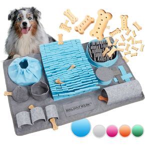 Snuffle Mat for Dogs - Extremely Durable Material - 10 Training Elements and 3 Difficulty Levels - The Dog Snuffle mat for Snuffle mat for Large Dogs and Dogs of Any Size (Gray)