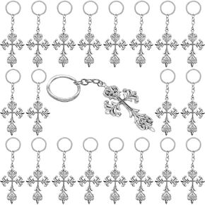 PHAETON 20PCS Cross Keychain Cross Key Chain Cross Keyring Gifts Car Key Chain Ring Holder Souvenir For Gift