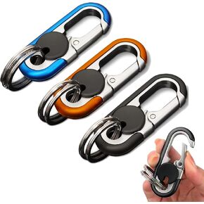 CHRIS GOOD Men's Car Key Chain 3pcs, Personalized Creative Stainless Steel Car Keychain for Men, Anti-Loss Heavy Duty Metal Key Ring