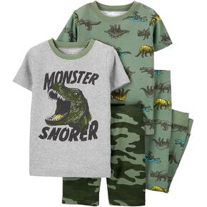Carter's 4 Piece Pajama Set (Dino/Monster Snorer, 10)