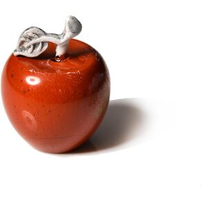 Hand Carved Crystal Apple 10pcs Mix Natural Gemstones Pocket Guardian Apple Healing Statue for Home Decoration 1 inch