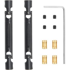 ShareGoo Universal RC Drive Shaft 70mm-93mm w/ 3.17mm to 4mm Shaft Sleeve Compatible with MN Model MN82 LC79 MN78 1/12 RC Crawler Car Upgrade Parts (Black)