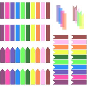 1200 Pieces Transparent Sticky Index Tabs, Page Markers for Annotating, Translucent Morandi Arrow Flag Tab for Bookmarks Bible Tabs Notebook School Supplies