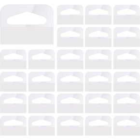200pcs Retail Display Tags, 1.6"x1.2" Clear Slot Hole Plastic Sticky Hang Tags Self Adhesive Sticker Hanger Hanging Tabs for Products Store Display Retail Sale Items