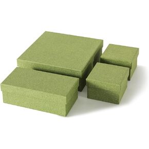 Decorative Kraft Paper Boxes with Lids - Set of 4, Nesting Earth Tones Organization Boxes for Home and Office, Compact Stylish Multi-Purpose Storage Solution for Stationery, Jewelry, Small Essentials