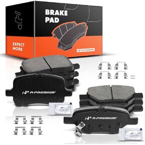 A-Premium Front and Rear Ceramic Disc Brake Pads Set Compatible with Select Chevy, Pontiac and Saturn Models - Cobalt 2008, Malibu 2004-2012, G5 2007-2009, G6 2006-2010, Aura 2007-2009, 4 Pcs