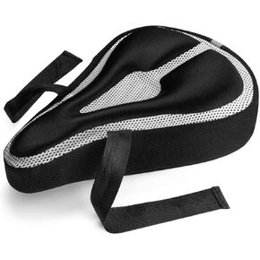 Roam Bike Seat Cushion - Padded Comfort Gel Bicycle Cover, Compatible with Peloton, Mountain, Road, Cruiser, Exercise, Spin, or Stationary Bikes - Saddle Cover for Adult Men & Women