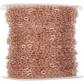 TEHAUX 1 Roll DIY Copper Chains for Jewelry Making Earrings Anklets Connector Extender Copper Necklace Charm Holder for Necklace Jewelry Bracelets Preserve Color Crafting Supplies (10M)