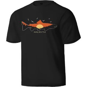 Palmyth Fishing Shirts for Men Short Sleeve T-Shirt Sun Protection UPF 50+ Tee