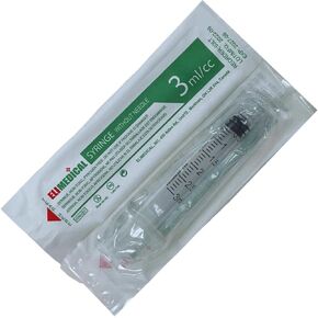 Veterinary Disposable Syringe, 3cc Luer Lock, Without Needle, Individually Packaged, 100 per box, 03LT