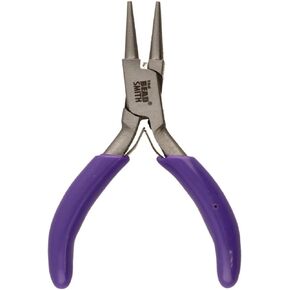 The Beadsmith Mini Series Plier Set – 3-Piece Kit: Chain Nose, Round Nose & Flat Nose – 3-Inches, Purple Comfort Grip Handle, Single Leaf Spring, Polished Steel Head – Tools for Jewelry Making