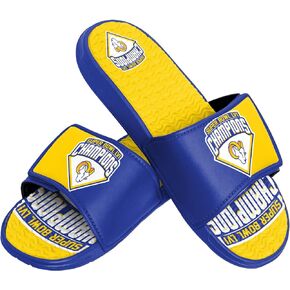 FOCO Men's NFL Team Logo Sport Shower Gel Slide Flip Flop Sandals