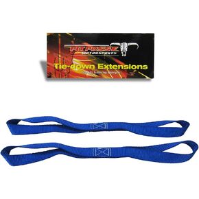 Pit Posse Soft Loop Tie Down Straps - 18" Nylon Loops Straps Extension – Secure Your Motorcycle/ATV/Dirt Bike/Kayak – 4,500 Lbs. Breaking Strength - Set of 2 Straps [Blue]