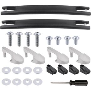 Luggage Handle Pull 2PCS 245mm Length 210mm Install Diatance Black Rubber Luggage Case Handle Grip for Suitcase Box Luggage Case Screwdriver Included