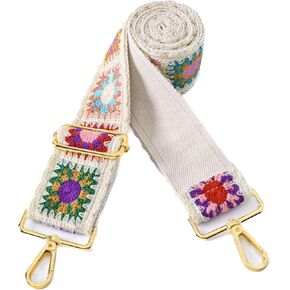 Purse Strap Replacement Crossbody Wide Shoulder Strap Adjustable Guitar Straps for Handbags Crochet Flower Bag Strap …
