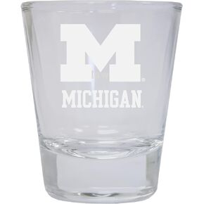 R and R Imports Michigan Wolverines محفورًا زجاجًا مستديرًا مرخصًا رسميًا