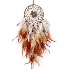 Brown Dream Catchers Handmade Dream Catcher for Adult Bedroom Feather Dream Catcher for Kids Wall Decor Hanging Ornament Craft Gift