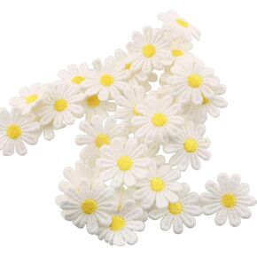 Tegg Lace Ribbon 5 Yards 25mm Daisy Sun Flower Trims DIY Ribbon Lace for Applique Headband Sewing DIY Craft