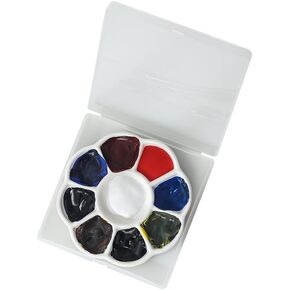 Porcelain Water Color Paint Palette with lid,Mixing Art Paint Tray Ceramic,9 Wells,5 inch