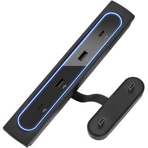 موزع USB لطراز Tesla 3 موديل Y 2021 2022 مع منفذي USB ومنفذين من النوع C، مع وظيفة نقل البيانات ومنفذ شاحن سريع متوافق مع ملحقات الطراز 3 موديل Y in Kuwait