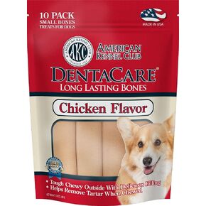 American Kennel Club Chicken Flavor Long-Lasting Chews |10 Dog Bones | Small Breed Size