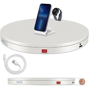 Ultrathin（The Thickness is Only 0.79 Inches） Rotating Display Stand 7.9in/20cm Fixed Speed 22s Per Lap Motorized Display Turntable with Type-C Cable Load-Bearing 11lbs for Product Displaying