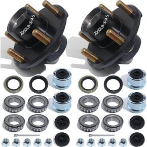Trailer Hubs Kit 5 Lug 4.5 for 2000Lb 5x4.5 Trailer Axle Kit Fits 1" and 1-1/16" Straight Spindle 2 Sets