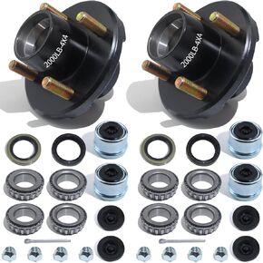 Trailer Hubs Kit 4 Lug 4" for 2000Lb 4x4 Trailer Axle Kit Fits 1" and 1-1/16" Straight Spindle 2 Sets