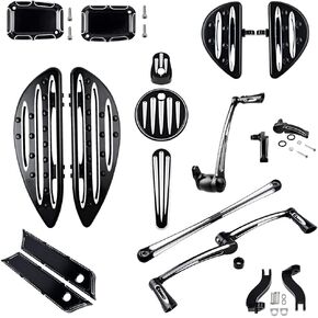 Set Floorboards Brake Arm Lever Pedal Shift Linkage Heel Toe Shifter Peg Fuel Door Dash Ignition Switch Master Cylinder Saddlebag Cover Latch Lift Compatible for 14-16 Harley Touring FLH FLT
