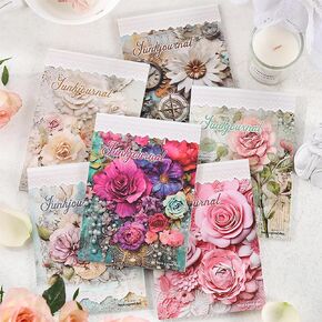 180Pcs Flower Scrapbook Paper Junk Journal Supplies,Vintage Floral Scrapbooking Paper Single-Side Scrap Book Material Paper journaling Supplies for DIY Scrapbooks Photo Album Aesthetic Craft Paper