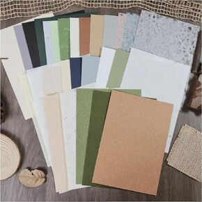 30 Pcs Scrapbook Paper Textured Paper, A5 Special Paper Decorative Paper Scrapbook Supplies for Art Journaling Card Making DIY Crafts