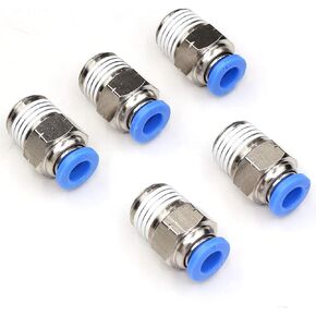 1/4" NPT Push to Connect Fittings Air Fittings 6mm to 1/4 inch npt male thread Air Line Quick Connect Fittings Pneumatic Fittings 2Packs
