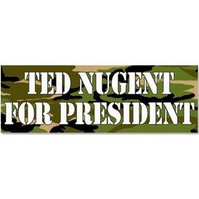 CAMO Ted Nugent for President Bumper Sticker (Trump GOP 2024 Camouflage)