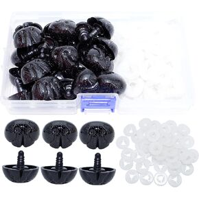 1BOX(30PCS) 22 x 26.5mm Large Black Plastic Triangle Shape Safety Nose with Sturdy and Precise Plastic Washers for Plush Animal Making Craft