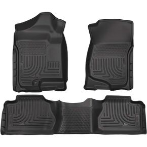 Husky Liners - 98211 Fits 2007-13 Chevrolet Silverado/GMC Sierra 1500 Extended Cab, 2007-14 Chevrolet Silverado/GMC Sierra 2500/3500 Extended Cab Weatherbeater Front & 2nd Seat Floor Mats (Footwell Coverage)