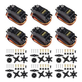 6pcs MG995 Servo Micro 180° Metal Gear Servo Waterproof Digital High Speed Torque Servo Motor for RC Airplane Helicopter Mechanical Arm Car