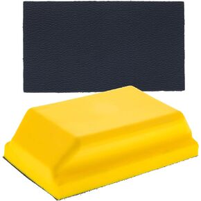 Dura-Gold Pro Series Rectangle 5" x 2-3/4" Hand Sanding Block Pad with Hook & Loop Backing and PSA Sandpaper Conversion Adapter Pad - Automotive Paint Prep Sand Shape Contour Woodworking Furniture in Kuwait