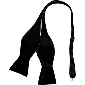 Dan Smith Wedding Solid Bowtie Self Bow Tie Feel Silk Famliy Shirt Self-Tied Bow Tie Pocket-Square Cuff Set