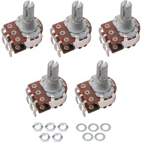 Dual Deck MN250k Blend Balance Pickups Potentiometer Audio Pots Guitar Volume Tone Control Pots Switch Pack of 5