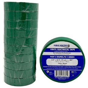 KABLE KONTROL Professional Electrical Tape - 66 Feet Length x 3/4 Inch Wide - 10 Pcs – Yellow - 7 Mil Thick, Flame Retardant, High Temp Resistant, UL Listed, Rated for 600V