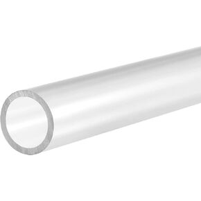 MECCANIXITY PVC Rigid Round Pipe 55mm ID 63mm OD 300mm Clear High Transparency for Water Pipe, Aquarium, Fish Tank