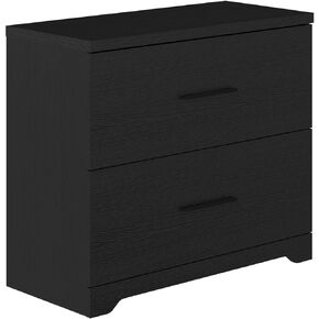 2-Drawer Wood Lateral File Cabinet, Filing Cabinets Anti-Tilt Mechanism for Home Office Storage Organization, Accommodates Letter/A4/Legal Size, New Heightened Drawer Design Home Office (Black)