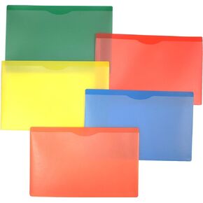 Filexec Single File Jacket, Legal, Assorted (Pack of 5) (50130-3715), blue, red, green, yellow, orange