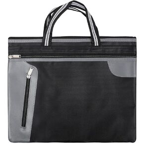 Portable Business Briefcase Zippered Bag Waterproof A4 File Folder Bag Carrying Case Handbag File Storage Organizer Holder