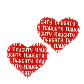 Red Naughty Satin Heart Nipple Pasties