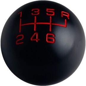 DEWHEL Black/Red Aluminum Shift Knob 6 Speed Short Throw Shifter M10X1.5 M12X1.25 M10X1.25 M8X1.25 Adapter Thread Reverse on Top Right