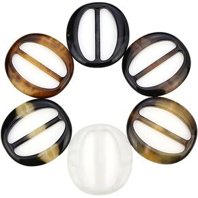 6 Pcs Scarf Clip Ring Scarf Clasp Slides T Shirt Clips Rings Oval Plastic Scarf Buckle Holder for Women Girls