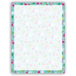 Flamingo Beach Stationery - 8.5 x 11-60 Letterhead Sheets - Flamingo Letterhead Paper(Flamingo)
