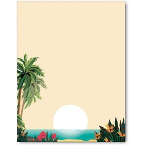 قرطاسية شاطئ فلامنجو - 8.5 × 11-60 ورقة ذات رأسية - ورق ورق ذو رأسية فلامينجو (فلامنجو)